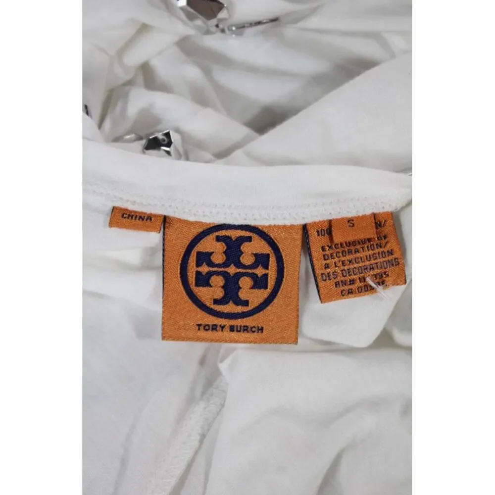 Tory Burch Womens Basic Sleeveless Scoop Neck Tank White Polyester Size S_5
